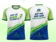 Áo Chạy Bộ Xanh Lá Phối Xanh Dương