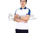 Mẫu Áo Thun Polo Đồng Phục Công Ty Trắng Xanh