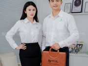 Mẫu áo sơ mi trắng đồng phục công sở dài tay 