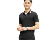 Áo thun có cổ màu đen trơn