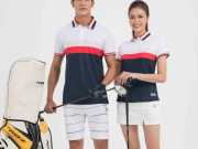 Mẫu Áo Polo Đồng Phục Golf Màu Trắng Phối Xanh