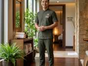 Mẫu Đồng Phục Spa Nam Cổ Trụ