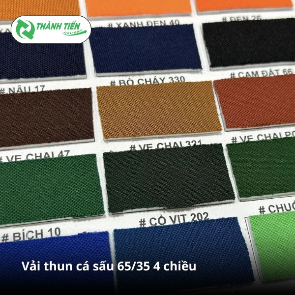 Vải thun cá sấu 65/35 4 chiều