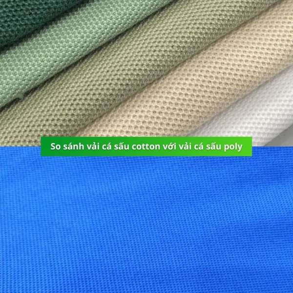 So sánh vải cá sấu cotton & vải cá sấu poly