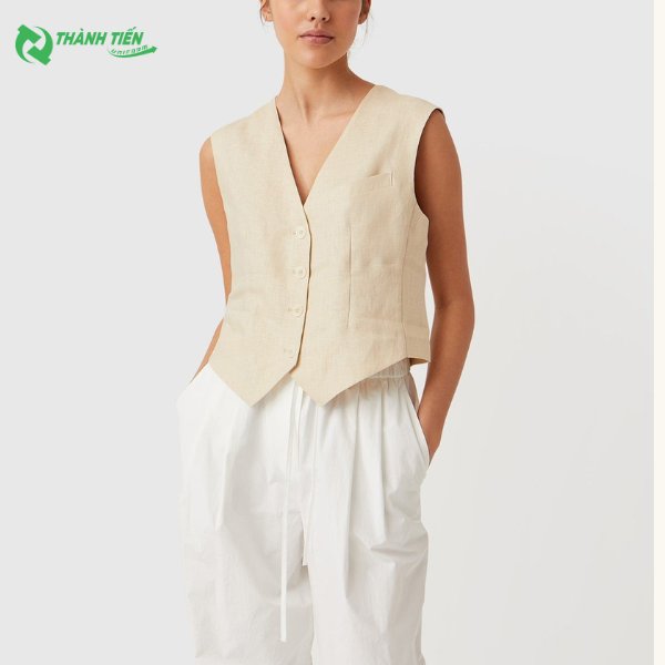 Áo vest vải linen