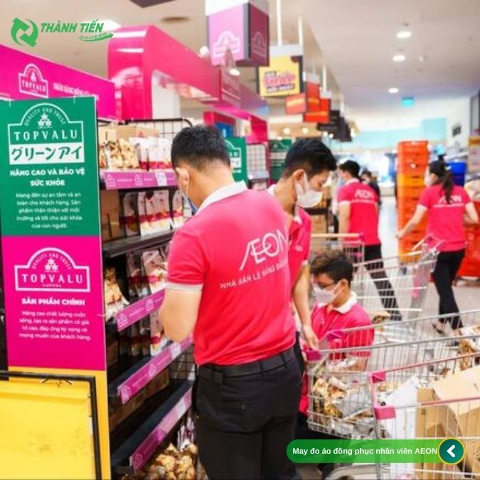 May đo áo đồng phục nhân viên aeon 