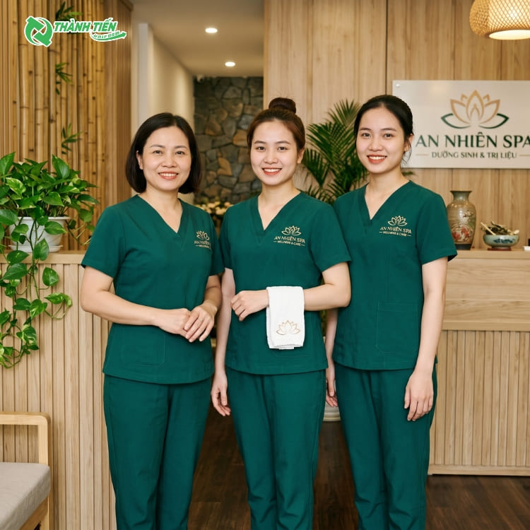 Mẫu Đồng Phục Spa Nữ Cổ V