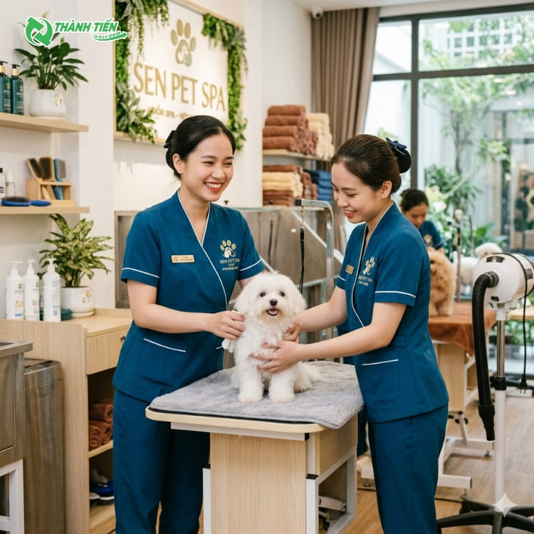 Mẫu Đồng Phục Nhân Viên Spa Thú Cưng
