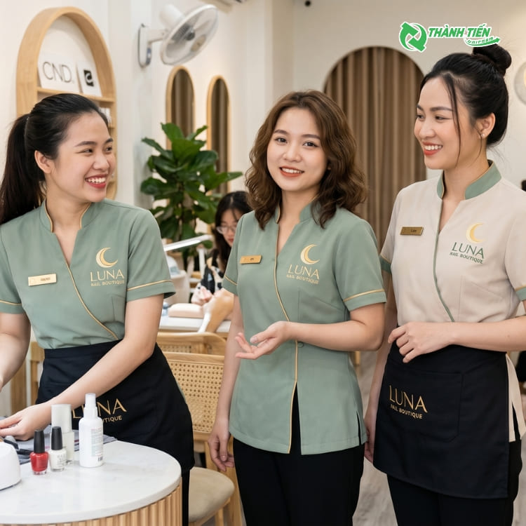 Mẫu Áo Đồng Phục Nhân Viên Spa Làm Móng