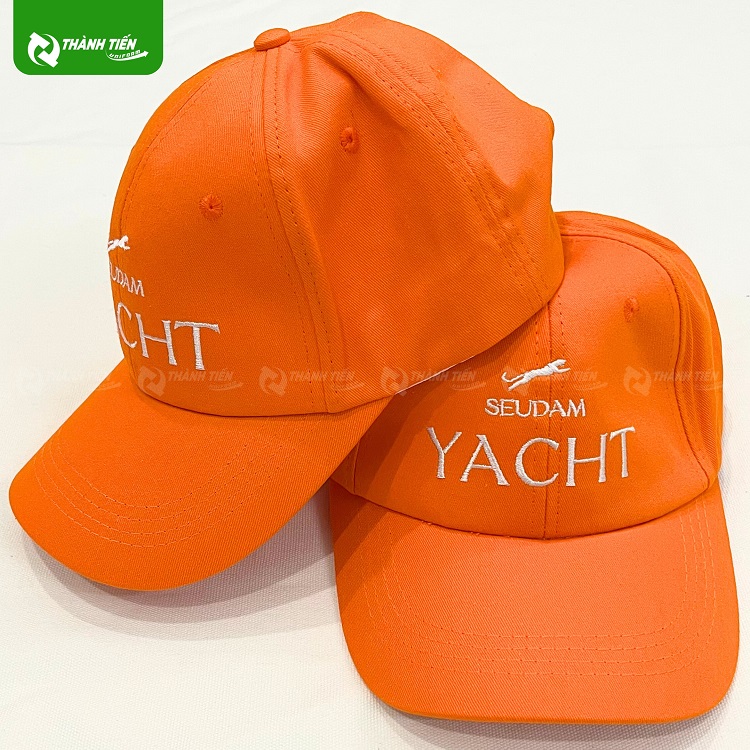 Mẫu Nón Kết Đồng Phục Màu Cam Thương Hiệu Seudam Yacht 