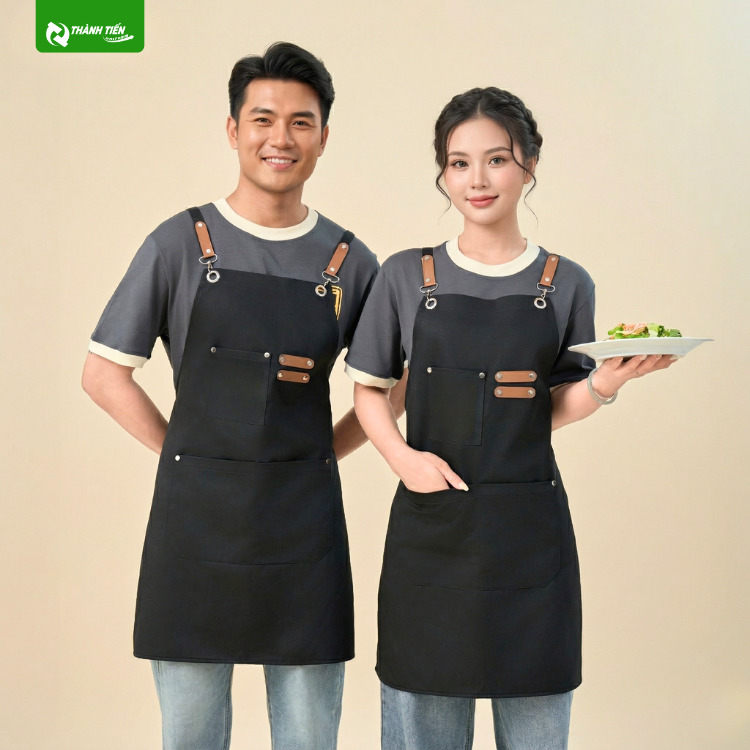 Tạp dề bếp màu đen